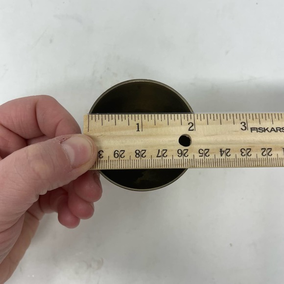 Vintage Brass Hand carved Painted Goblet Cup Gold Red - Picture 6 of 7